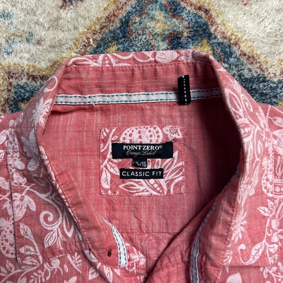 Vintage Point Zero Pink Paisley Print Button-up Shirt Size XL - Picture 3 of 5